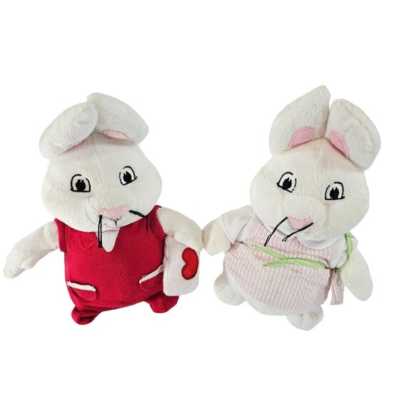 Max and Ruby The Bunnies10" Plush Set of 2 Stuffed Animals - Picture 1 of 5